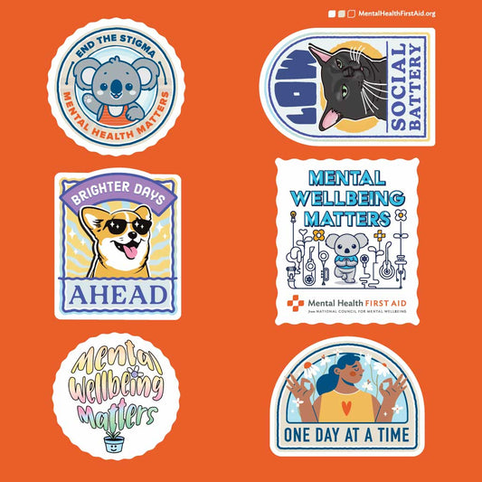 “Mental Wellbeing Matters” MHFA Sticker Sheet
