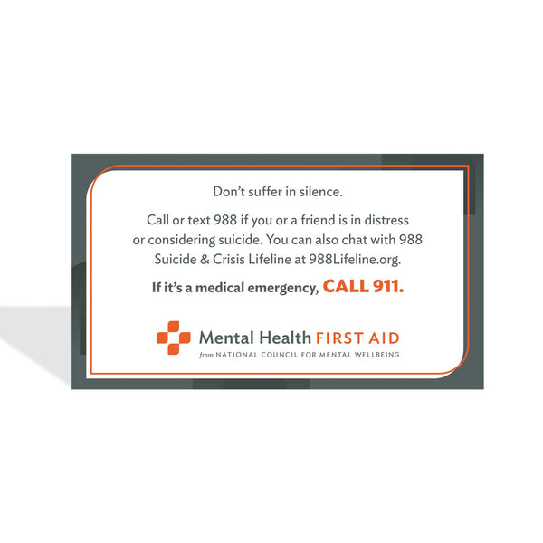 Mental Health First Aid Action Plan Wallet Card