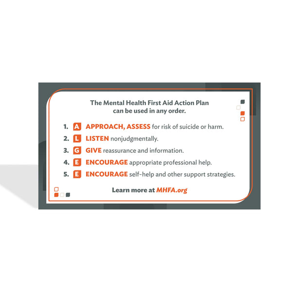 Mental Health First Aid Action Plan Wallet Card