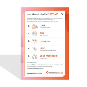 teen Mental Health First Aid Action Plan Poster