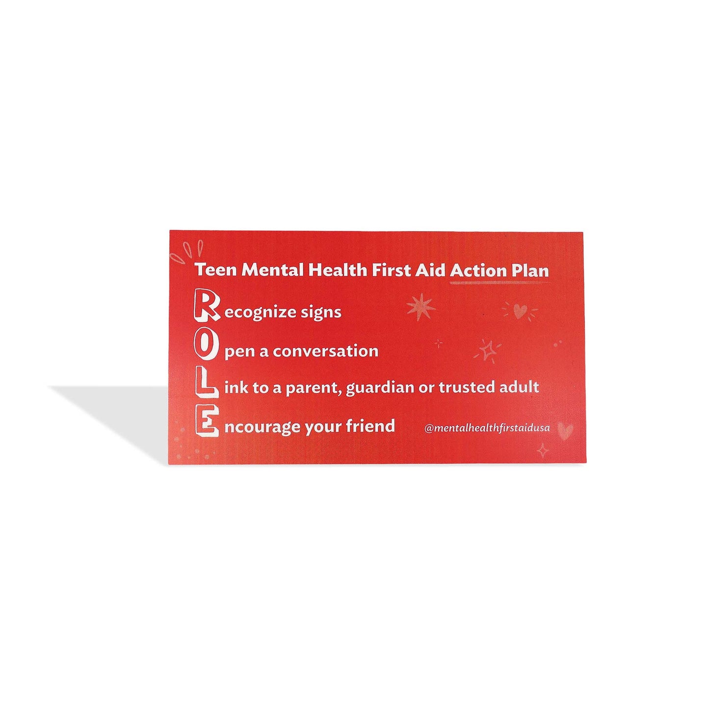 Know Your ROLE: Teen MHFA Version 2.0 Wallet Card